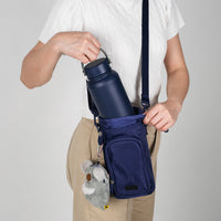Crossing Water Bottle Crossbody Bag With  Front Pocket 2L - Dark Blue