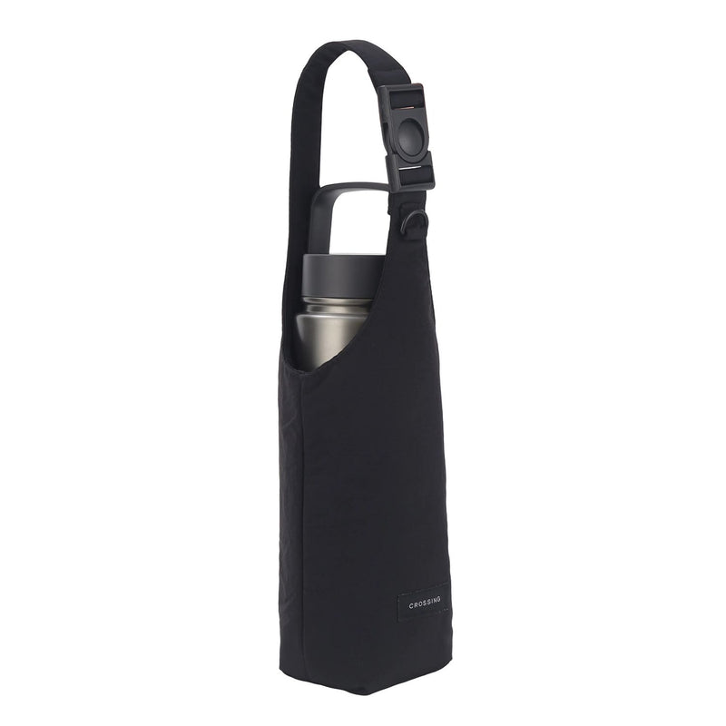 Crossing Waterproof Checked Nylon Dual Carry Water Bottle Bag - Black