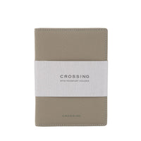 Crossing Waterproof Checked Nylon Passport Cover RFID - Grey