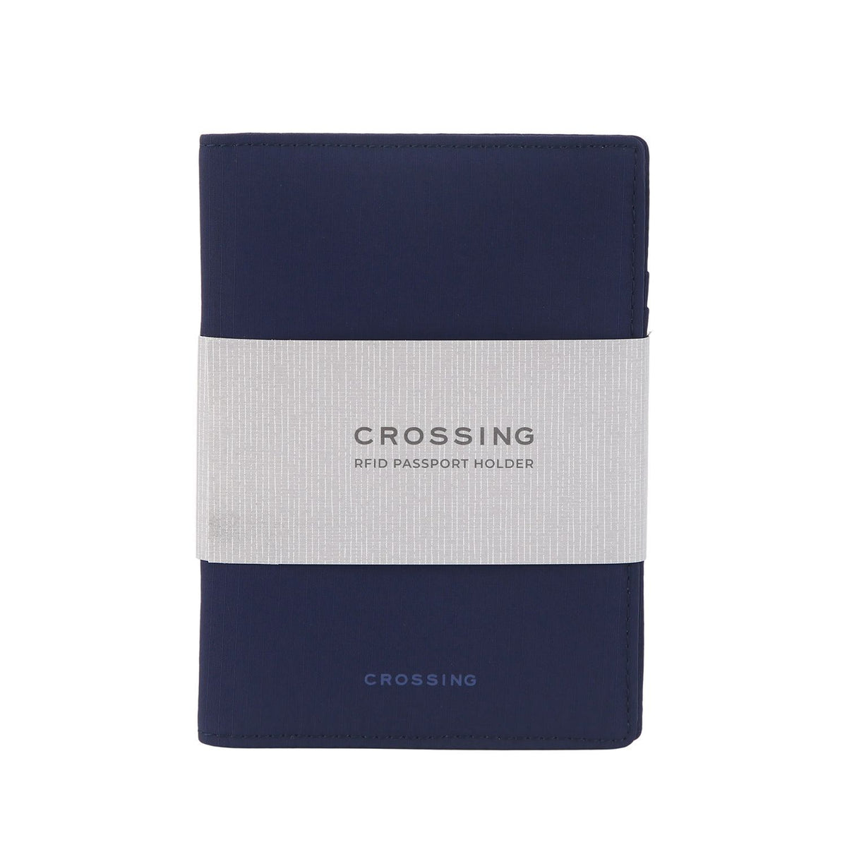 Crossing Waterproof Checked Nylon Passport Cover RFID - Navy