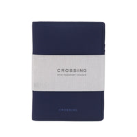 Crossing Waterproof Checked Nylon Passport Cover RFID - Navy