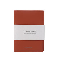 Crossing Waterproof Checked Nylon Passport Cover RFID - Rust