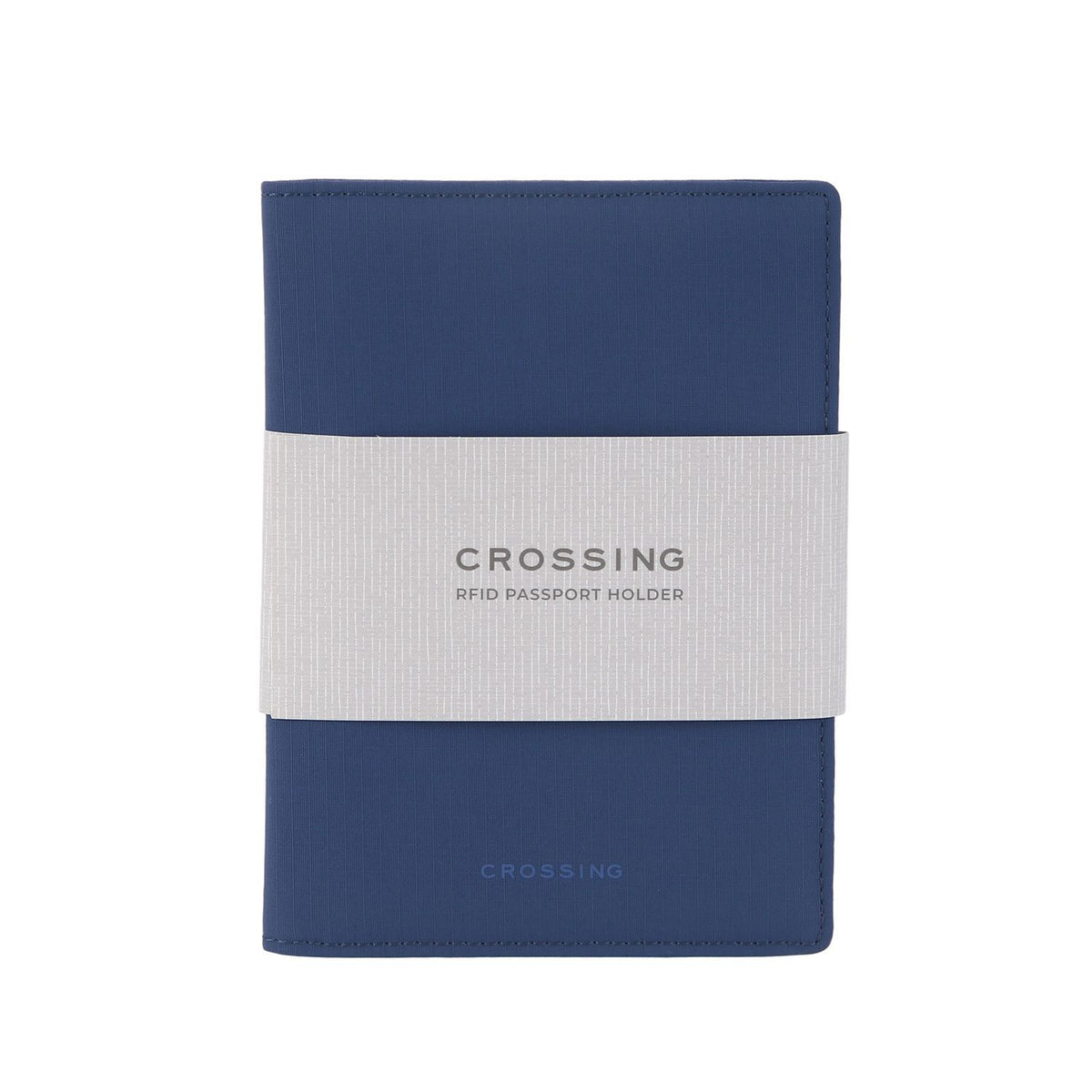 Crossing Waterproof Checked Nylon Passport Cover RFID - Smoke Blue