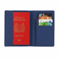 Crossing Waterproof Checked Nylon Passport Cover RFID - Smoke Blue