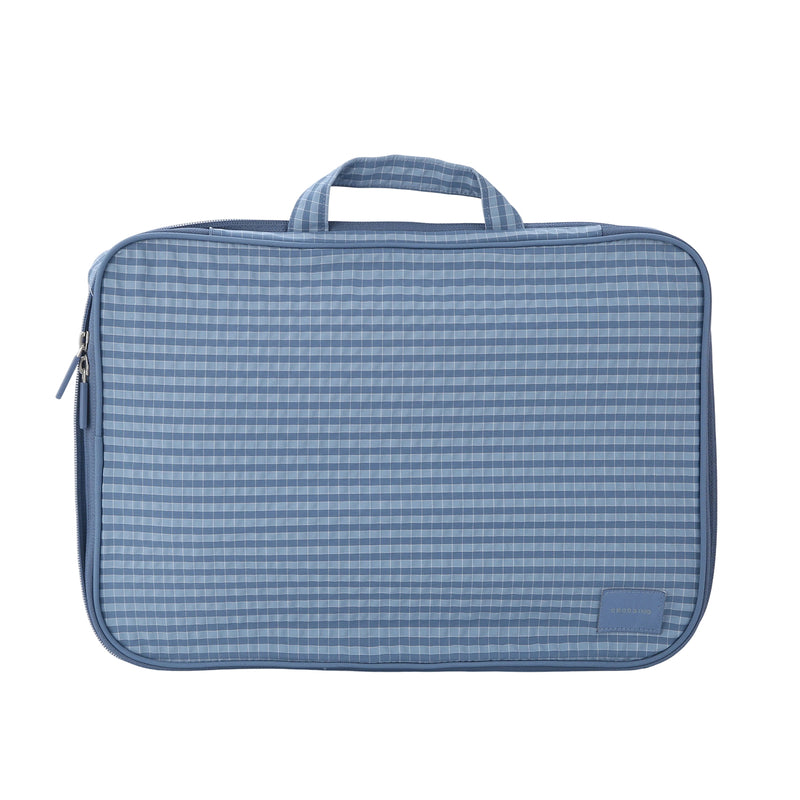 Crossing Waterproof Rayon Checked Compression Packing Cube Set (2-Piece Set) - Blue