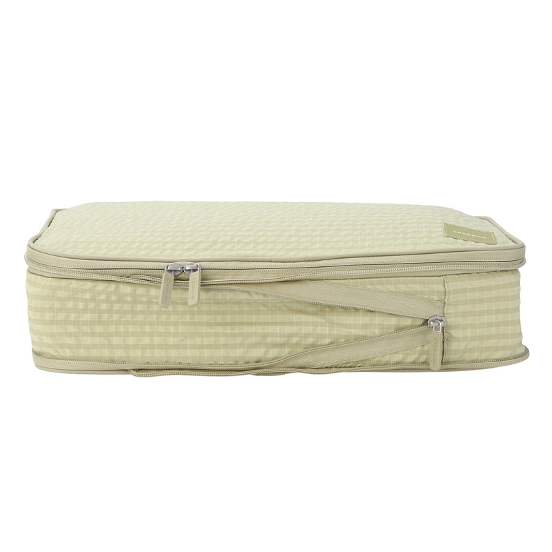 Crossing Waterproof Rayon Checked Compression Packing Cube Set (2-Piece Set) - Green