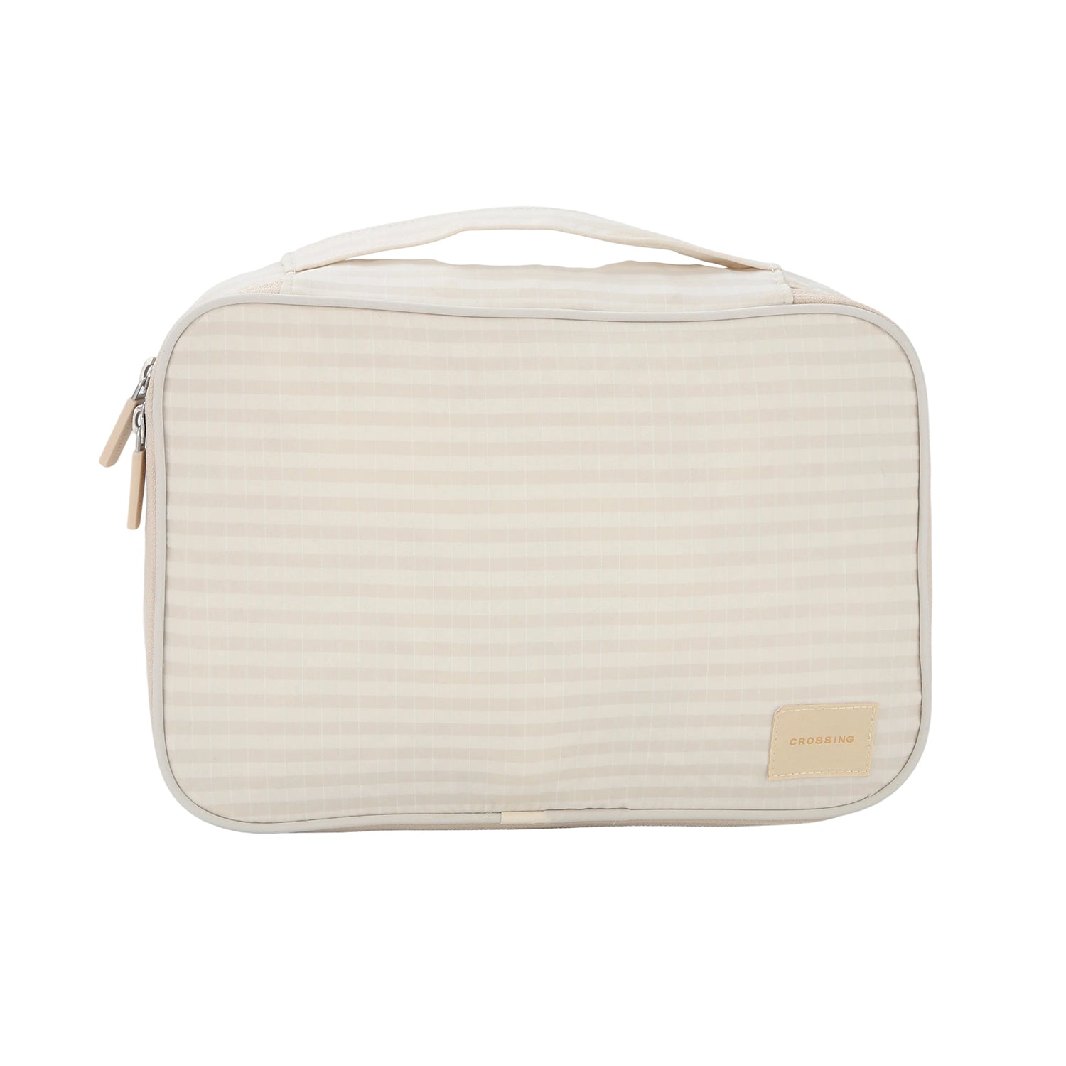 Crossing Waterproof Rayon Checked Packing Cube M - Beige
