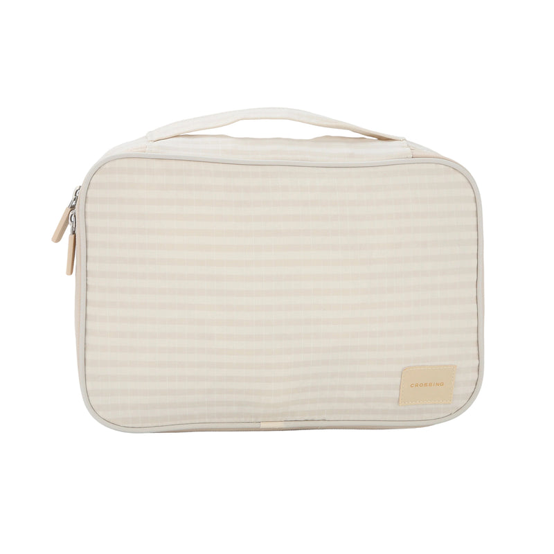 Crossing Waterproof Rayon Checked Packing Cube M - Beige