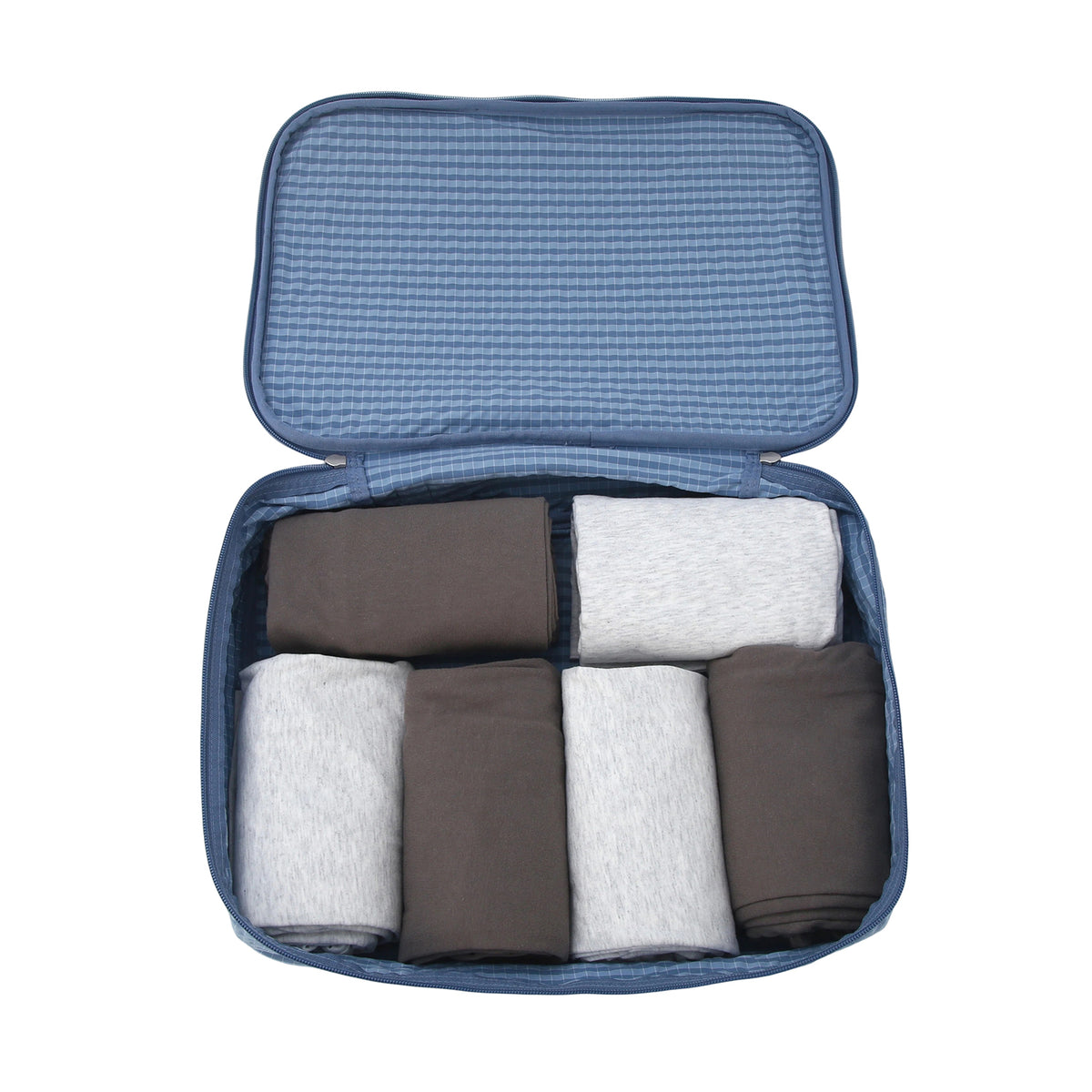 Crossing Waterproof Rayon Checked Packing Cube M - Blue