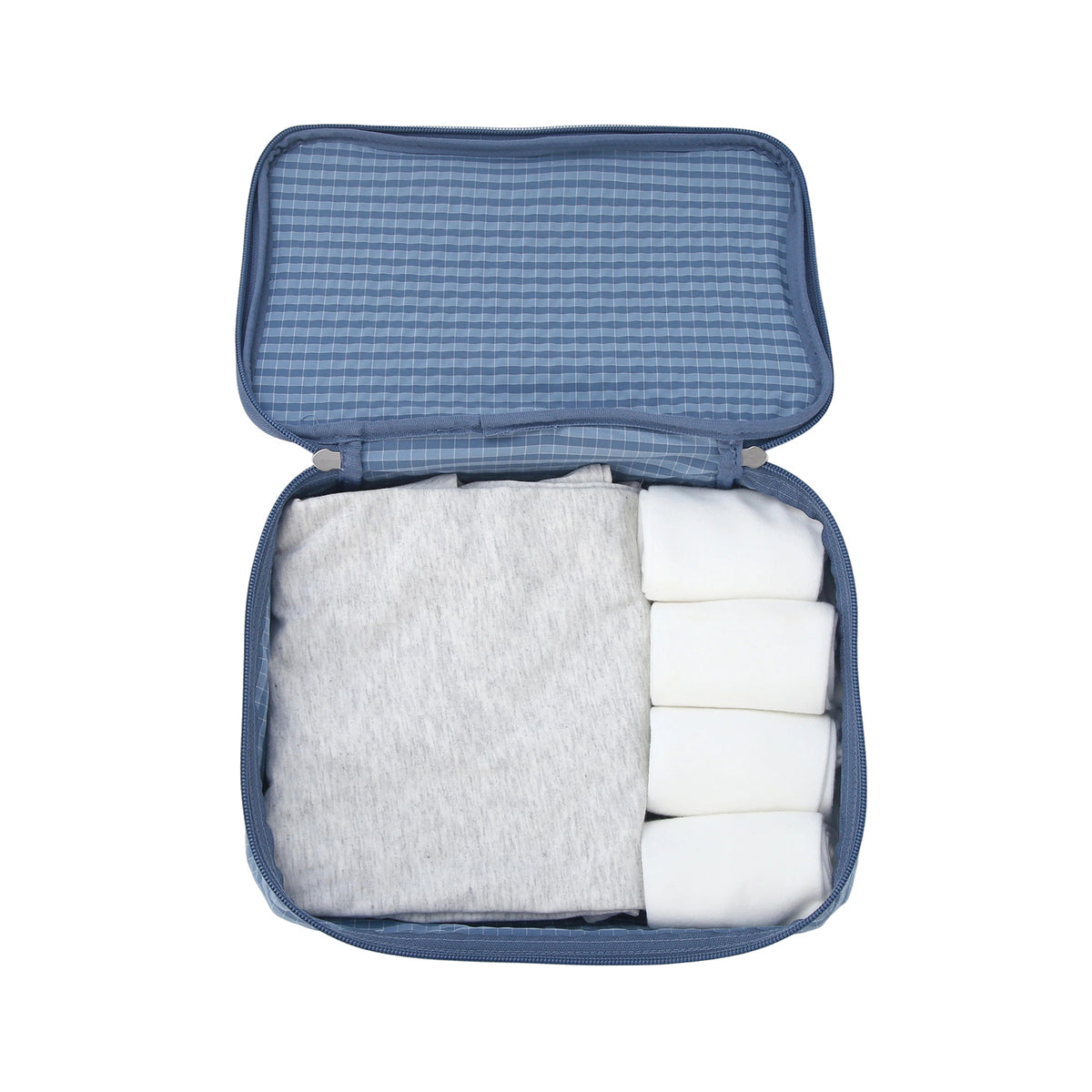 Crossing Waterproof Rayon Checked Packing Cube M - Blue