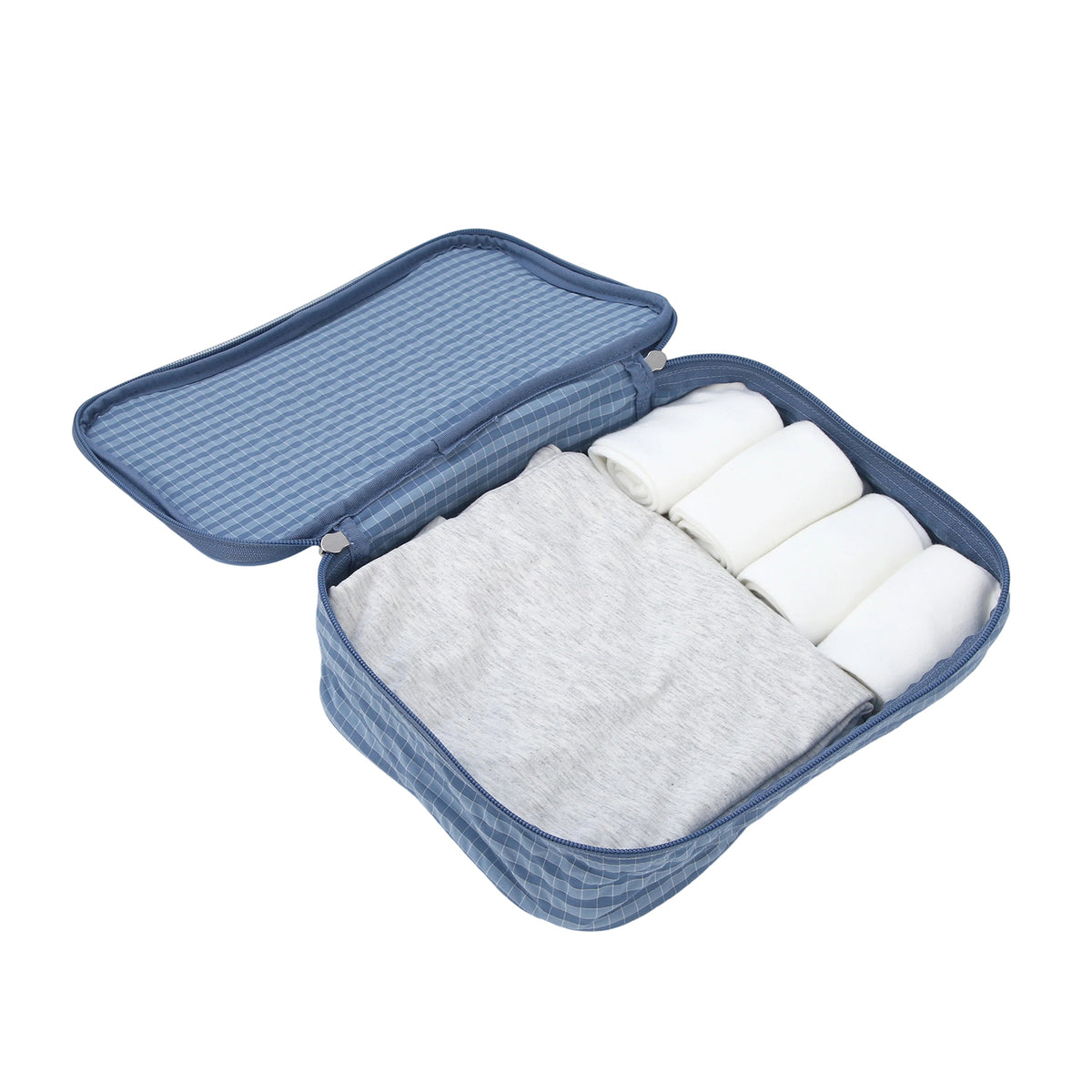 Crossing Waterproof Rayon Checked Packing Cube M - Blue