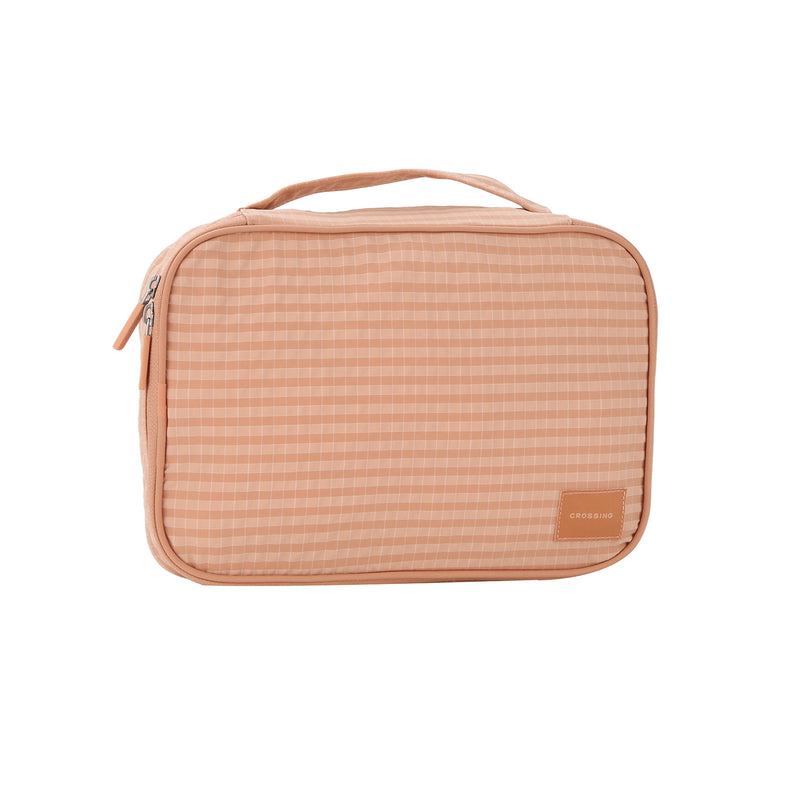 Crossing Waterproof Rayon Checked Packing Cube M - Coral