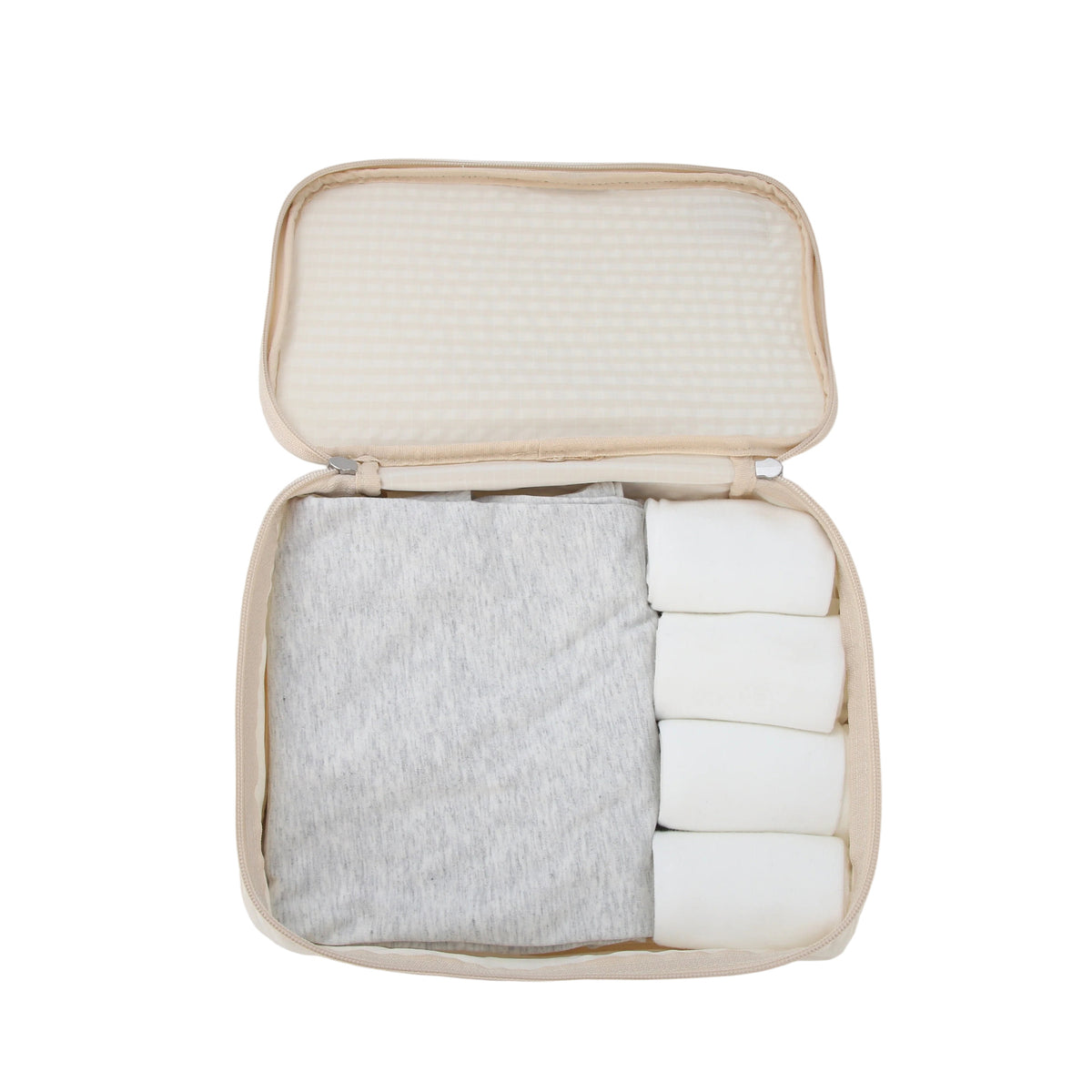 Crossing Waterproof Rayon Checked Packing Cube Set (2-Piece Set) - Beige