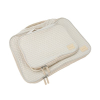 Crossing Waterproof Rayon Checked Packing Cube Set (2-Piece Set) - Beige