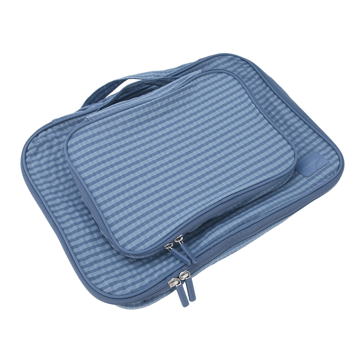 Crossing Waterproof Rayon Checked Packing Cube Set (2-Piece Set) - Blue