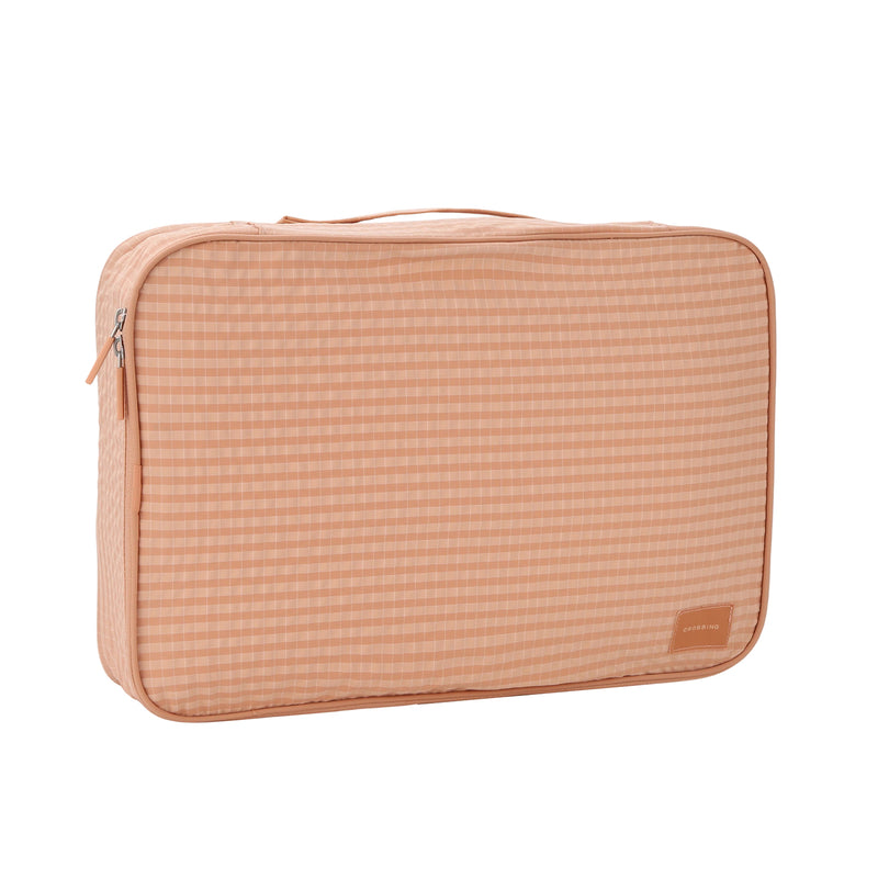 Crossing Waterproof Rayon Checked Packing Cube Set (2-Piece Set) - Coral