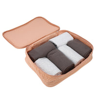 Crossing Waterproof Rayon Checked Packing Cube Set (2-Piece Set) - Coral