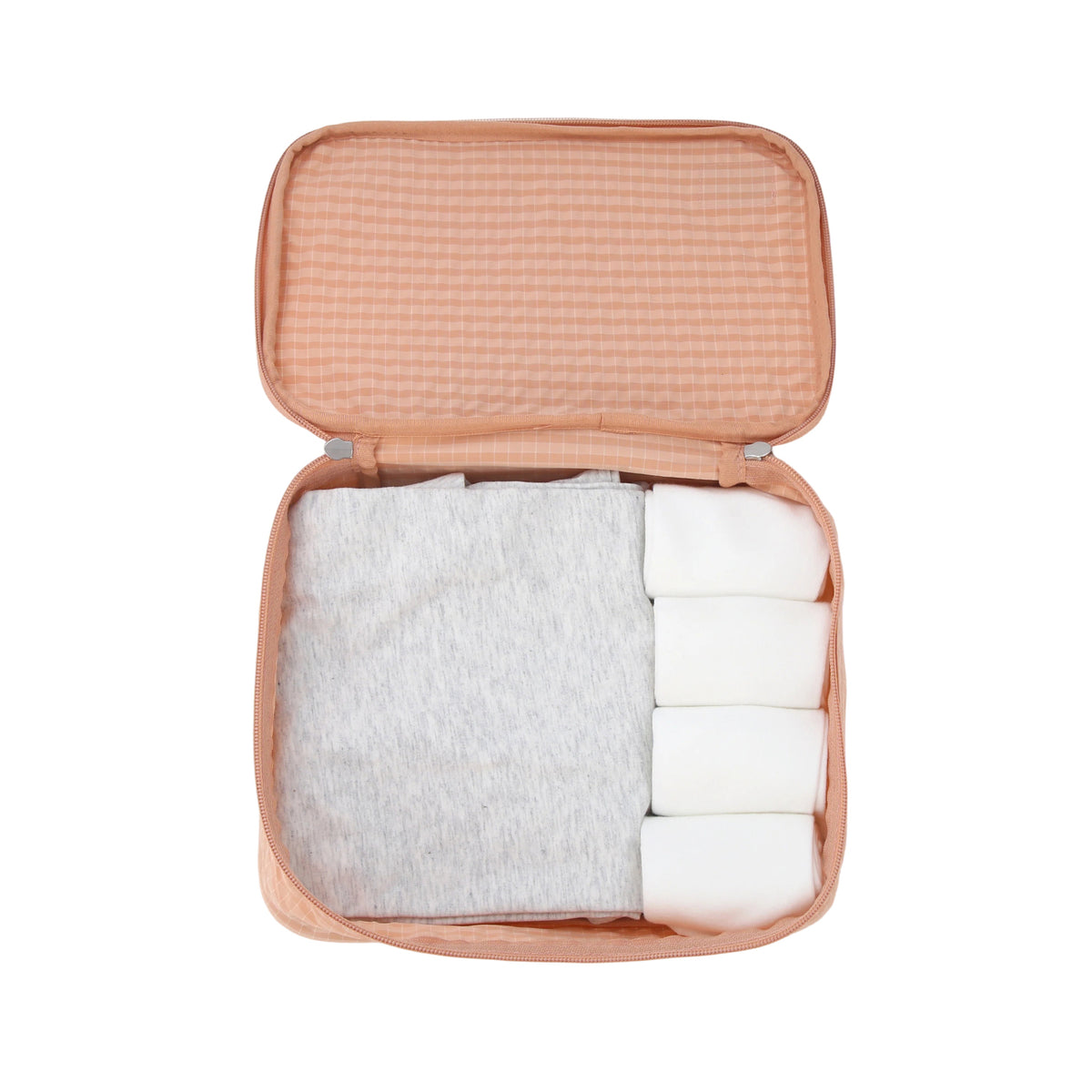 Crossing Waterproof Rayon Checked Packing Cube Set (2-Piece Set) - Coral