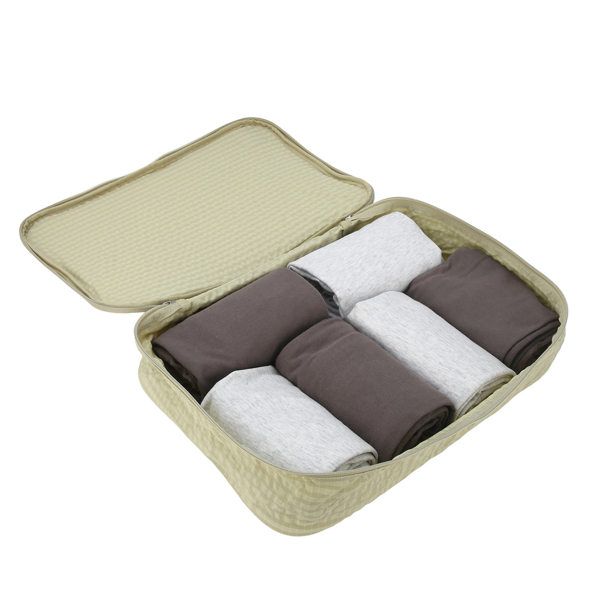 Crossing Waterproof Rayon Checked Packing Cube Set (2-Piece Set) - Green