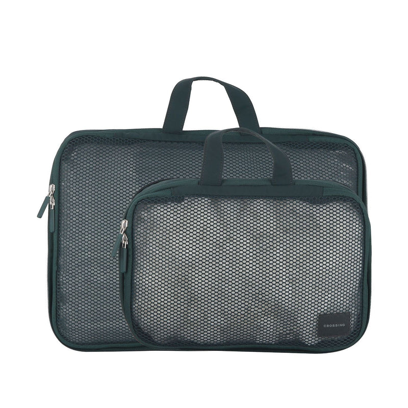 Crossing Waterproof Ripstop Nylon Compression Packing Cube Set (2-Piece Set) - Forest Green