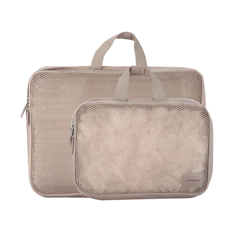 Crossing Waterproof Ripstop Nylon Compression Packing Cube Set (2-Piece Set) - Light Grey