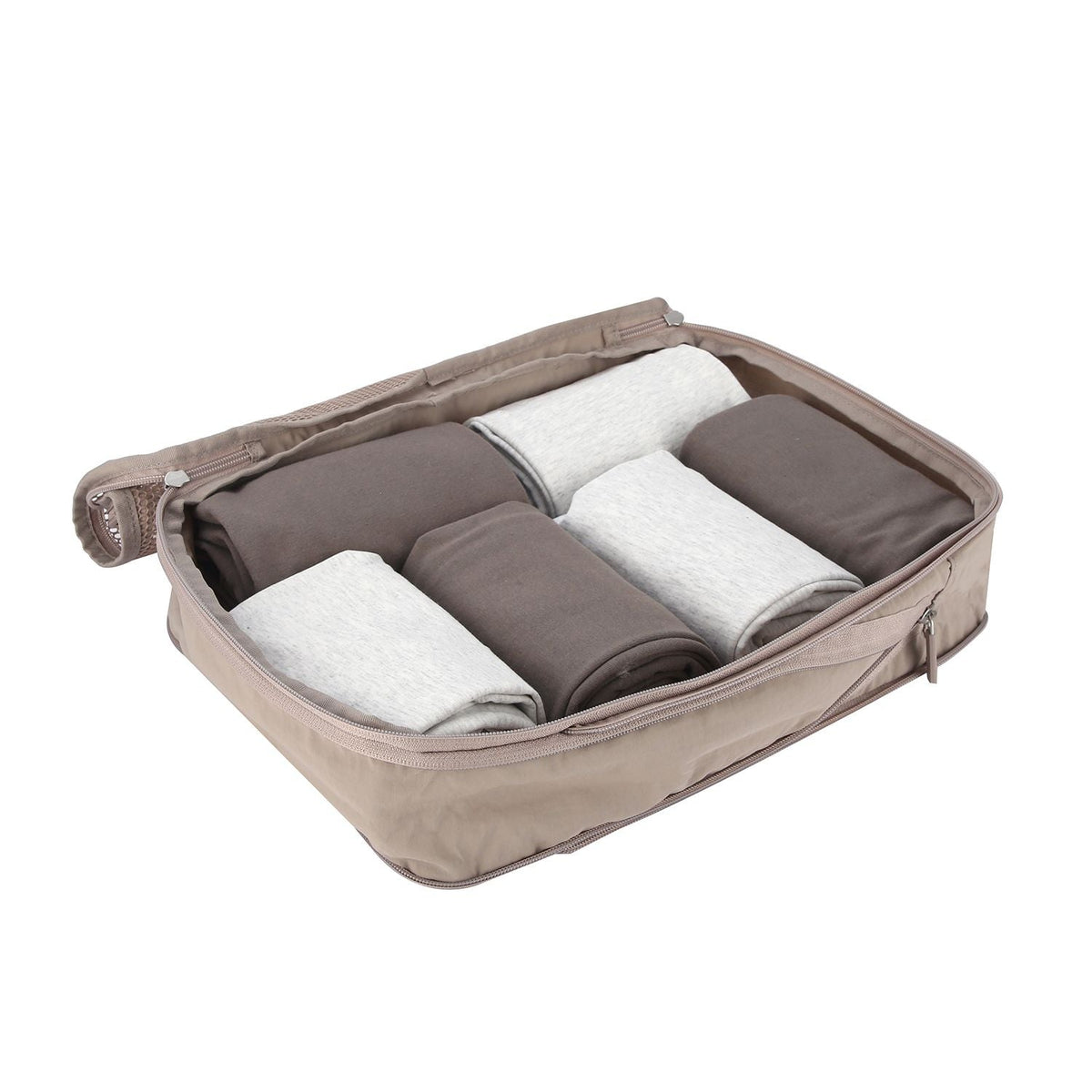 Crossing Waterproof Ripstop Nylon Compression Packing Cube Set (2-Piece Set) - Light Grey