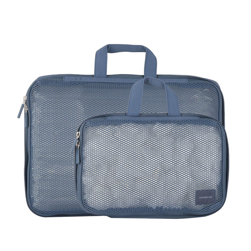 Crossing Waterproof Ripstop Nylon Compression Packing Cube Set (2-Piece Set) - Smoke Blue
