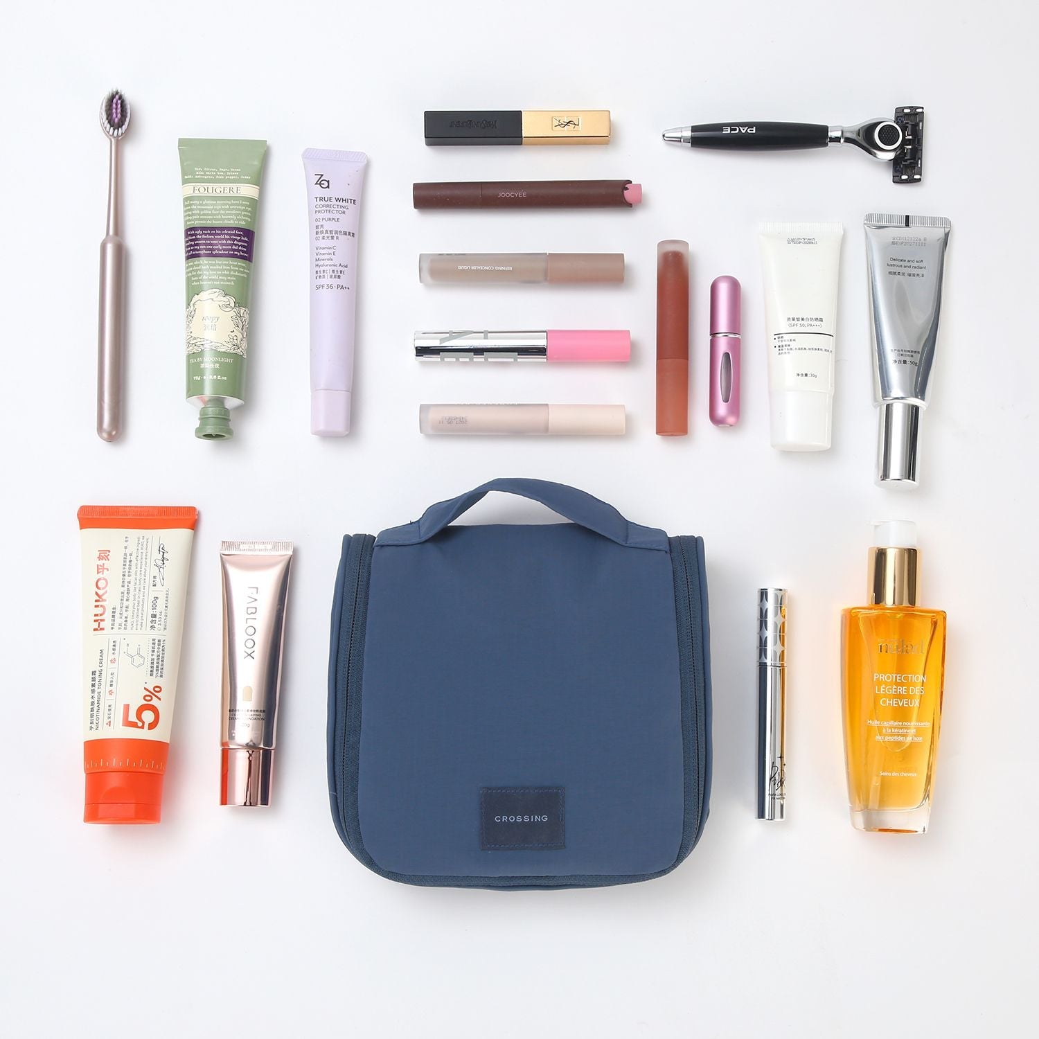 Crossing Waterproof Ripstop Nylon Hanging Toiletry Kit - Smoke Blue