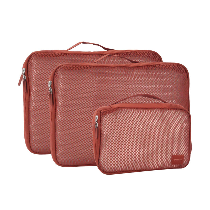 Crossing Waterproof Ripstop Nylon Packing Cube Set (4-Pieces Set) - Rust Orange