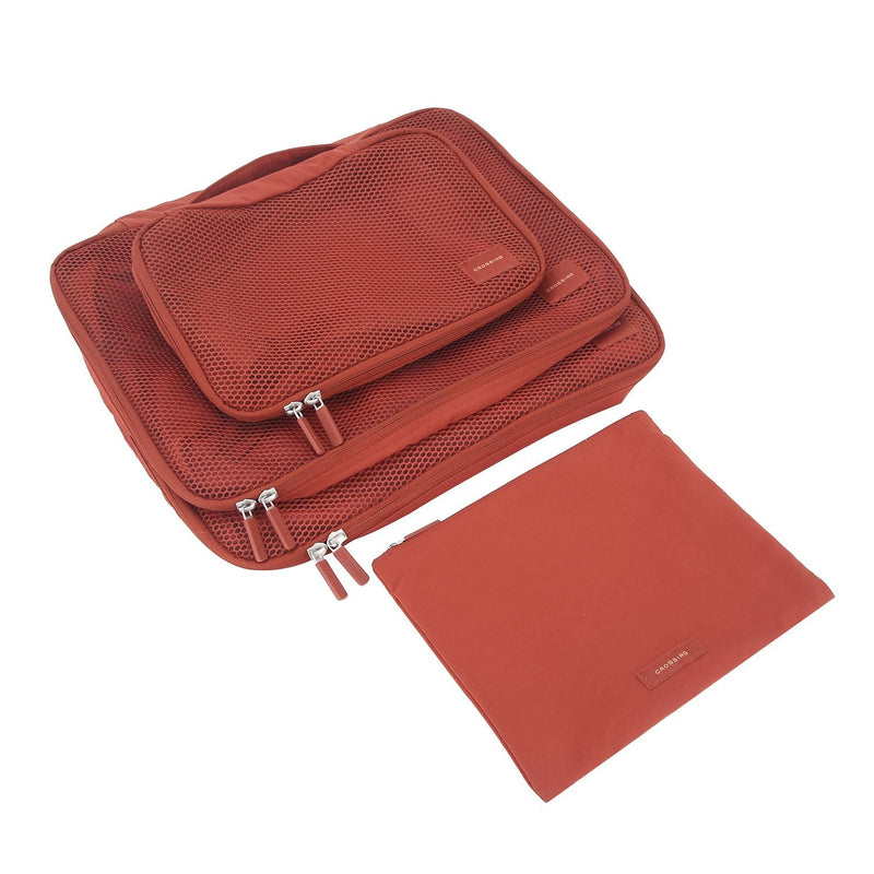 Crossing Waterproof Ripstop Nylon Packing Cube Set (4-Pieces Set) - Rust Orange
