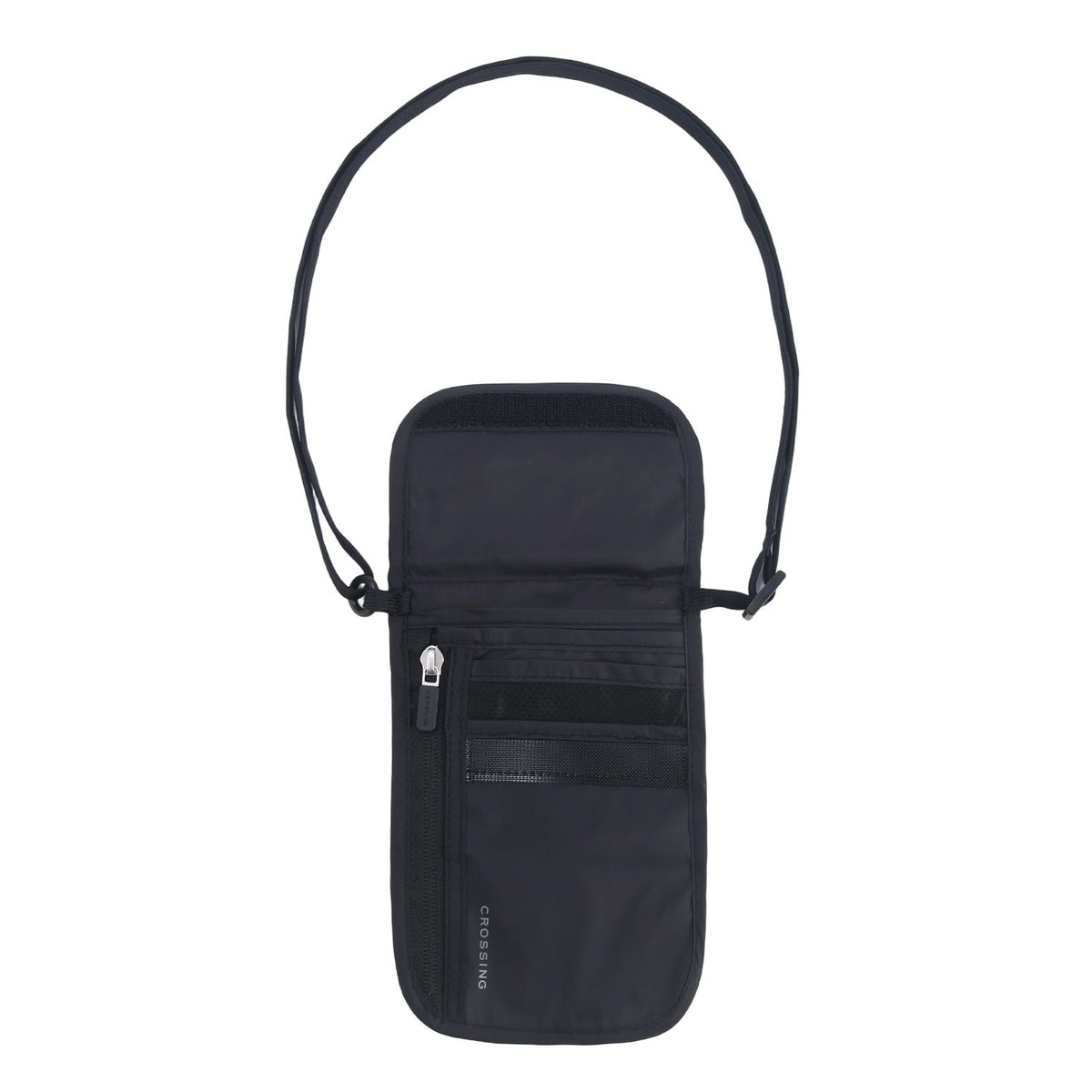 Crossing Waterproof Ripstop Nylon RFID Blocking Travel Neck Pouch - Black