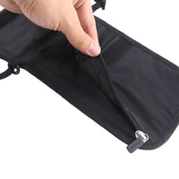 Crossing Waterproof Ripstop Nylon RFID Blocking Travel Neck Pouch - Black