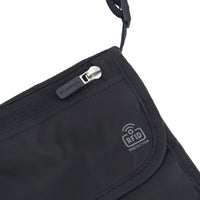 Crossing Waterproof Ripstop Nylon RFID Blocking Travel Neck Pouch - Black