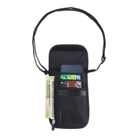 Crossing Waterproof Ripstop Nylon RFID Blocking Travel Neck Pouch - Black