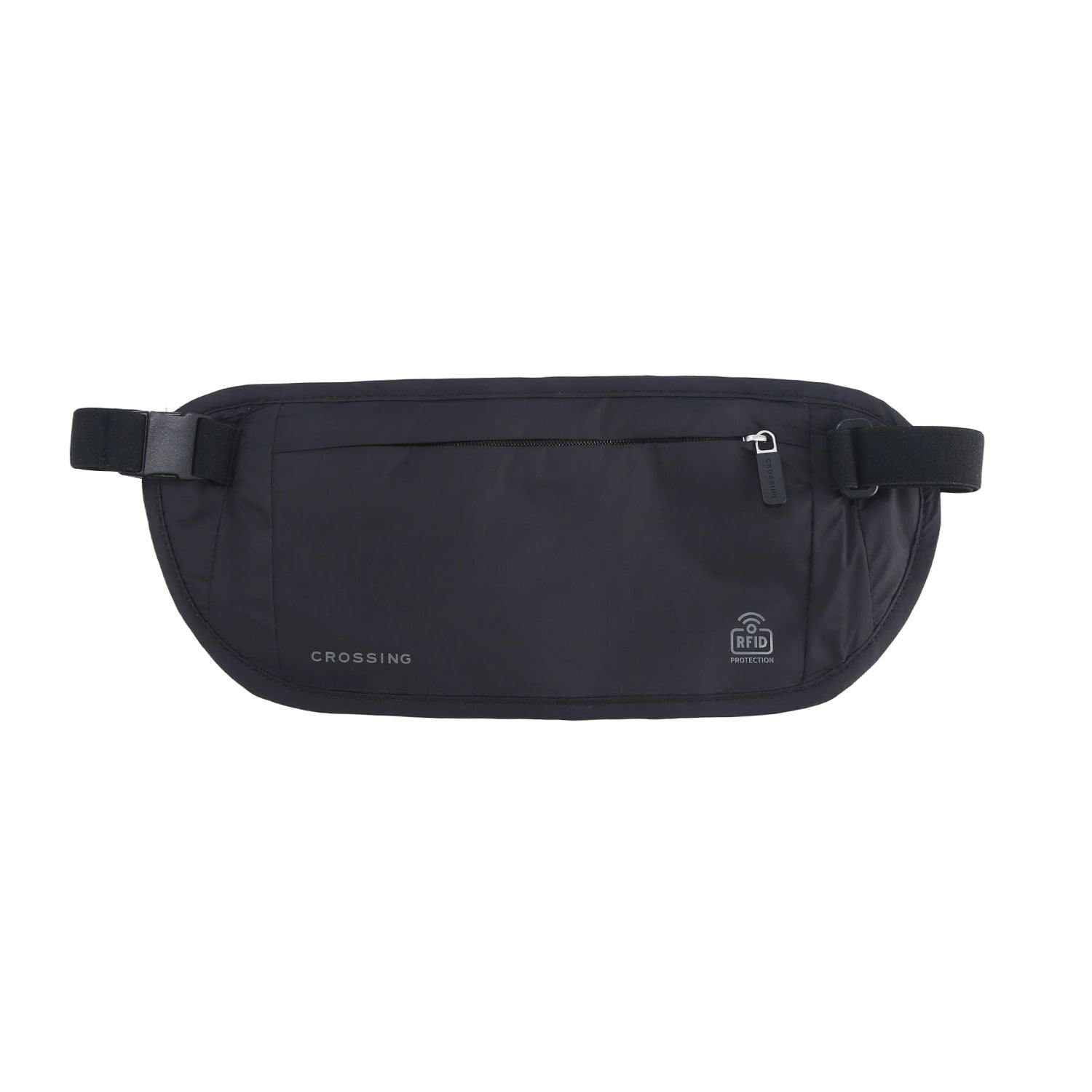 Crossing Waterproof Ripstop Nylon RFID Blocking Travel Waist Wallet - Black