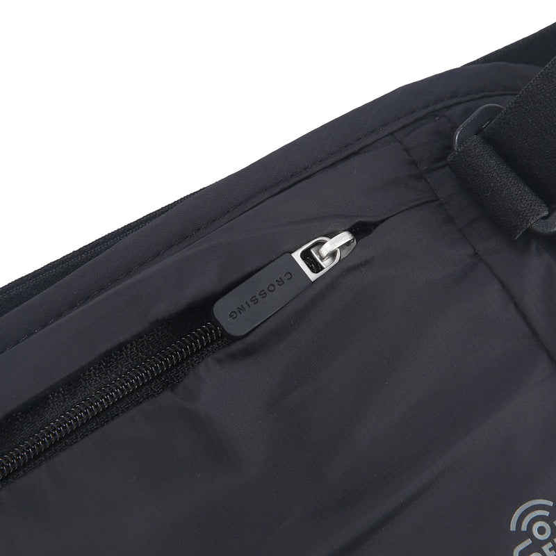 Crossing Waterproof Ripstop Nylon RFID Blocking Travel Waist Wallet - Black