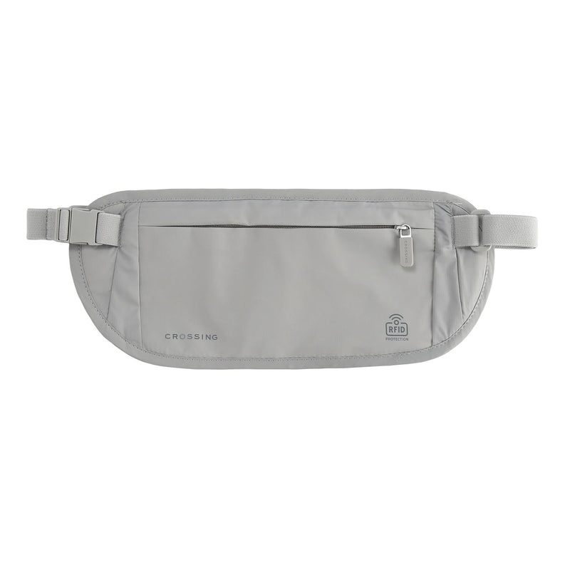 Crossing Waterproof Ripstop Nylon RFID Blocking Travel Waist Wallet - Light Grey